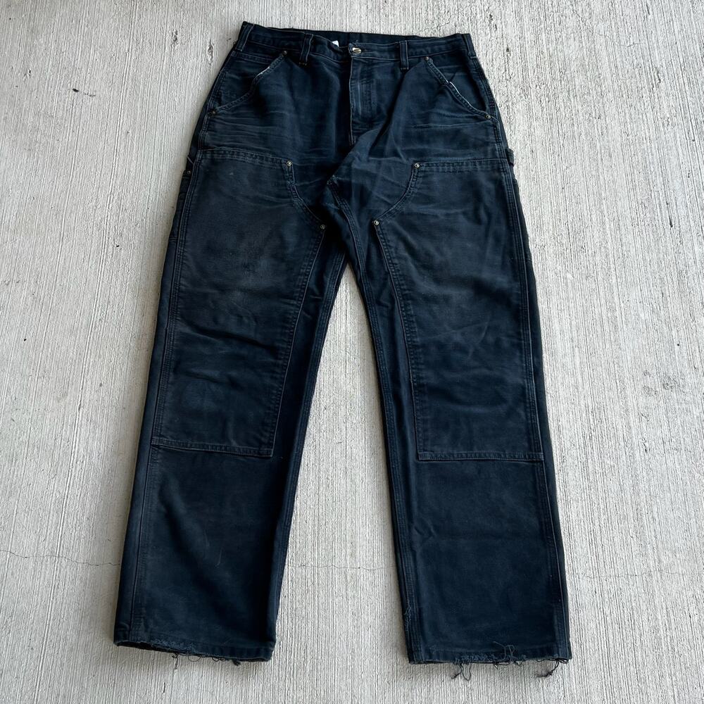 Carhartt faded black double knee work wear carpenter pants